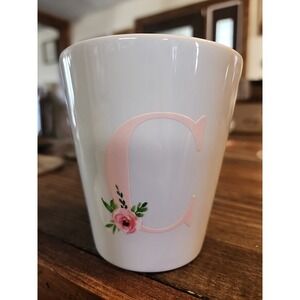 Personalized "C" Mini Planter 4" PERSONALIZATION MALL Pink Rose‎ Gift